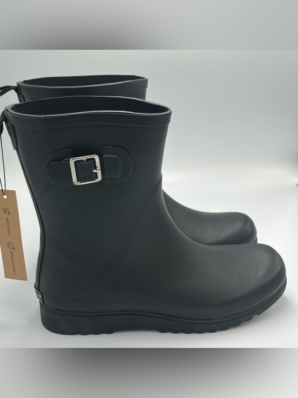 Chooka Atlas Buckle Mid Rubber Rain Boots Women’s US 8 Black